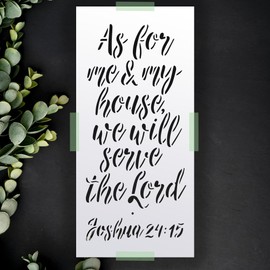 We Will Serve The Lord Bible Verse Stencil - Reusable Stencils for DIY Crafts and Home Decor, Laser-Cut on Thick 12 Mil Mylar for Long-Lasting Use