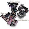 Hododou Rolling Makeup Case Cosmetic Travel Trolley Storage Sliding Drawer