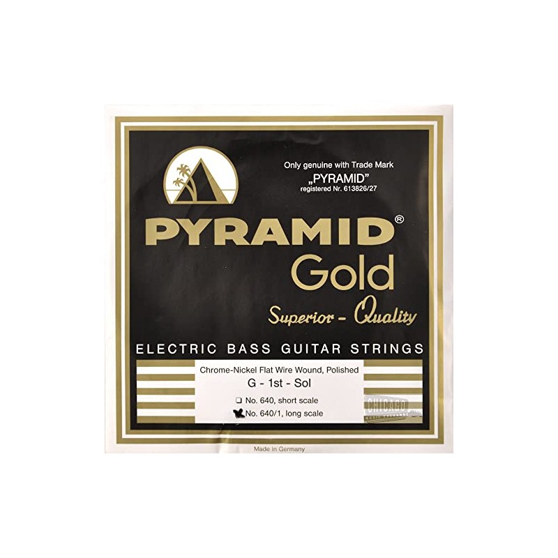 Pyramid Gold Flatwound Long Scale Bass Guitar Strings 40-105