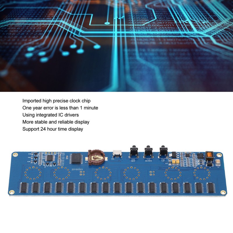 Nixie Tube Clock Control Board High Accuracy 7 Colors Glowing
