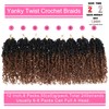 Leeven 8 Packs Pre-looped Yanky Twists Crochet Braids 12 Inch
