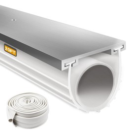 Garage Door Seals Bottom Rubber with Pre-drilled Aluminum Track Retainer Base Kit,Heavy-Duty U Shape +O Ring Combination Garage Door Weather Stripping Kit (20Ft, White)