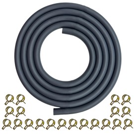 YGQ 6mm(1/4") ID Fuel Line Hose 2.4 Meters(8 Feet) Gas Tube for Kawasaki Kohler Briggs & Stratton Small Gas Diesel Powersports Engines and Generators with 20 Clamps Rubber Black