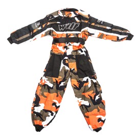 Wulfsport Wulf Cub Kids Quad Overall Racing Jump Suit Camo Design (Junior Large 9-10Years, Orange Camo)