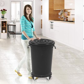 W B D WEIBIDA Trash Can Dolly Wheels Adjustable 15-19 Inch Round Roller with 4 Wheels Drum Cart Heavy Duty 440lbs Keg Truck Large Barrel Dollies Multi Functional Rolling Stand Plant Caddy