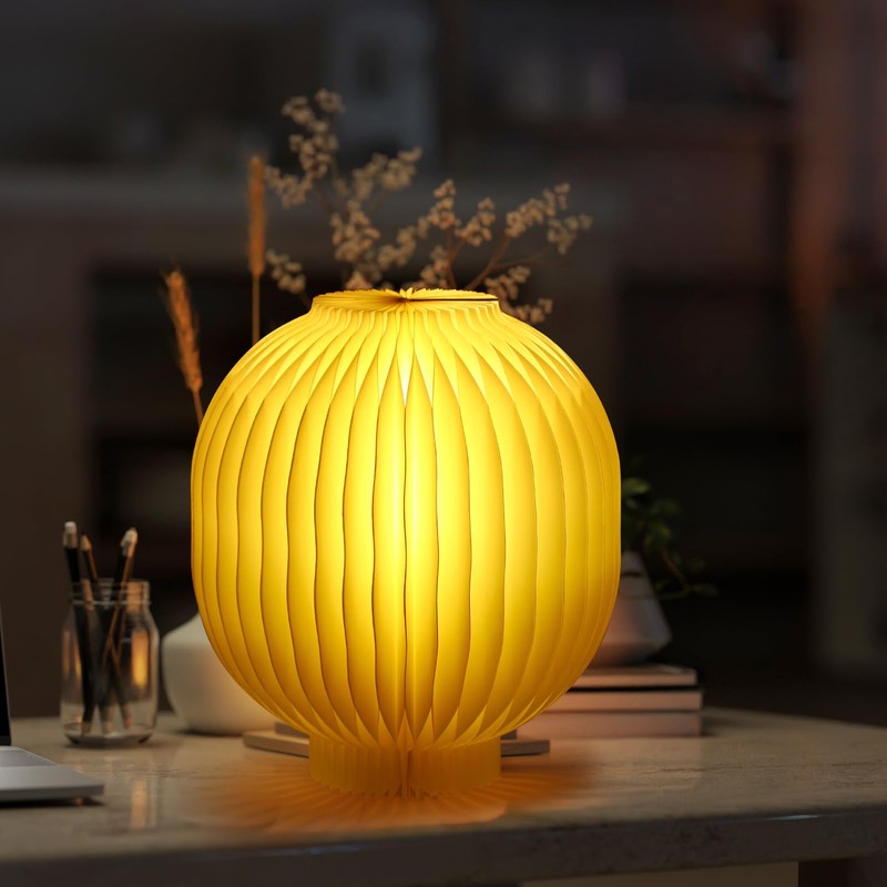 Gulfmew 2 Sets Desk Lam, Modern 3D Honeycomb Paper Lantern