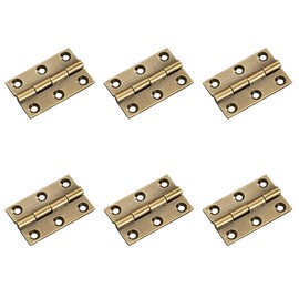 6Pcs Door Hinges,Brass Folding Hinges,Heavy Duty Ball Bearing for Gate,Window,Drawer 1.5inch Antique Brass