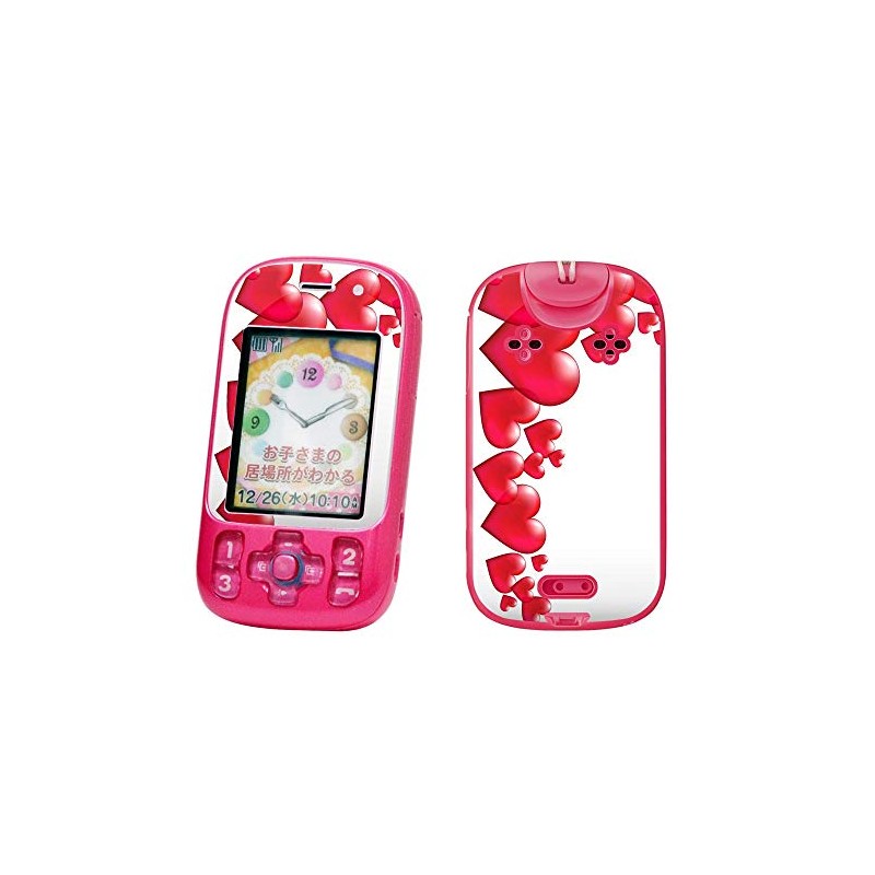 キッズ向ケータイ デザインスキンシール キッズケータイ スマホカバースマホケース フィルム シール ステッカー ラブリー au 京セラ