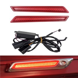 HCmotorku Motorcycle LED Saddlebag Latch Lights Saddlebag Side Marker Fit for Harley Touring Electra Glide Street Glide Road Glide Road King Ultra FLHX FLHT FLTR 2014-2023 (Red Lens)