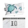 Ocean Coastal Beach Teal Sea Turtle Outdoor Head Pillows for