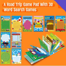 SpriteGru Dry Erase Word Search Game Pad, 30 Reusable & Erasable Word Games, Search & Find Puzzles Brain-Boosting Activity Book for Kids, Educational Toy for Road Trip Airplane Travel