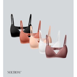 Noltrom | Brasier sin Varillas en Forma de V para Mujer. Sujetador Transpirable Ligero Ultra Cómodo con Tirantes Ajustables. (MX/US, Alfa, Grande, Regular, Regular, Estándar, Beige)