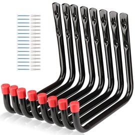 Moundnaik 8 x Wall Mount Hooks 24.5cm Garage Hanger for Ladder Chair Garden Tool Hose Bicycle (22.5cm x 24.5cm)