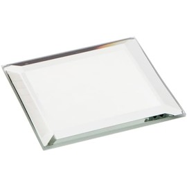 Plymor 2" Square, 3mm Thick Beveled Glass Mirror, Pack of 6