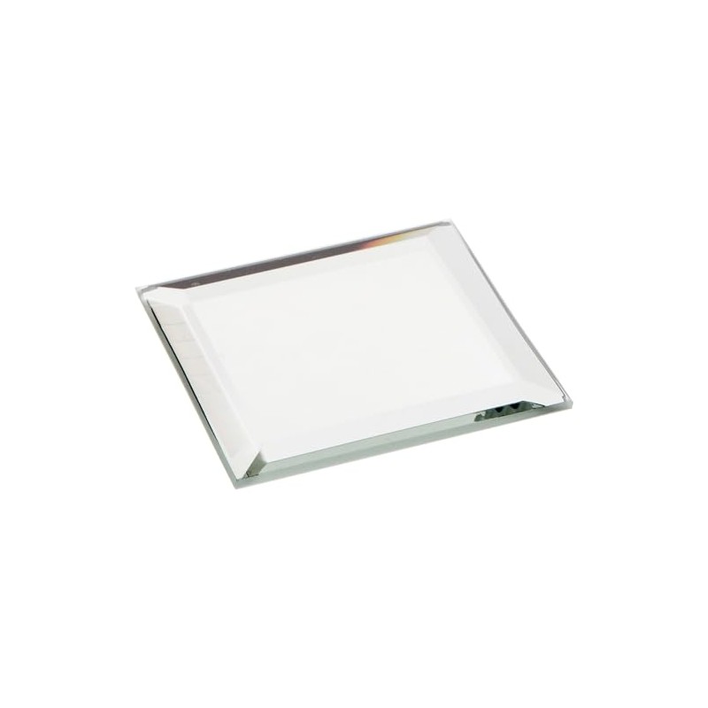 Plymor 2" Square, 3mm Thick Beveled Glass Mirror, Pack of