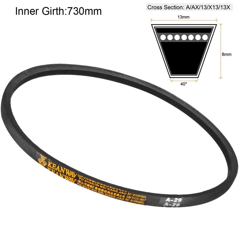 TA-VIGOR A-29 Drive V-Belts 29" Inner Circumference 13mm/ 1/2" Width,