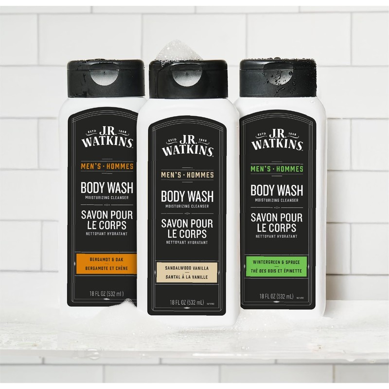 J.R. Watkins Body Wash Men's Wintergreen and Spruce, 18 fl