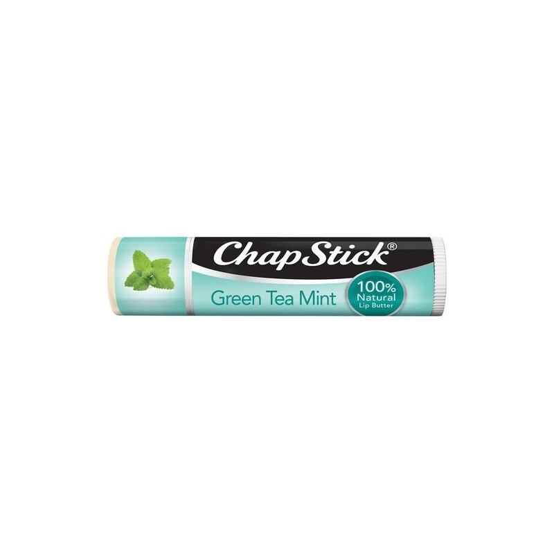 ChapStick Mantequilla de labios 100% natural, té verde menta, 0.15