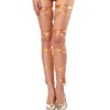 SUMERSHA Women Rave Leg Wraps Festival Dancing Party Shiny Metallic