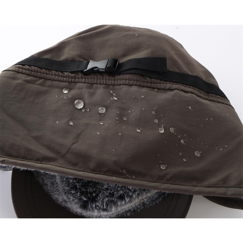 Decentron Mens Winter Hat with Brim Warm Earflaps Hat Faux