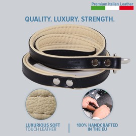 CORSPET™ European Handcrafted Dog Lead - Full Grain Nappa LEATHER DOG LEAD | Heavy Duty Soft REAL Leather Leash - 120 CM Long by 2.2 CM Wide - for Medium, Large and X Large Dogs