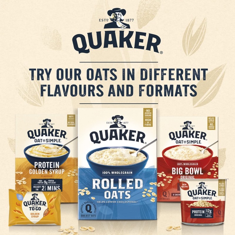 Quaker Oat So Simple Protein Original Porridge, 8 x 37.7g