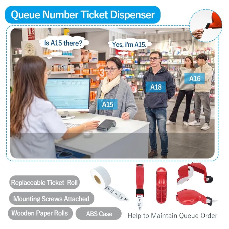 CYSSJF 2 Digits Wait Numbers Machine with 1 Roll Waiting