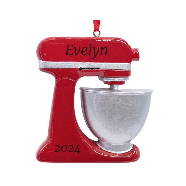 Personalized Mixer Christmas Ornament 2024 | Red Stand Mixer -
