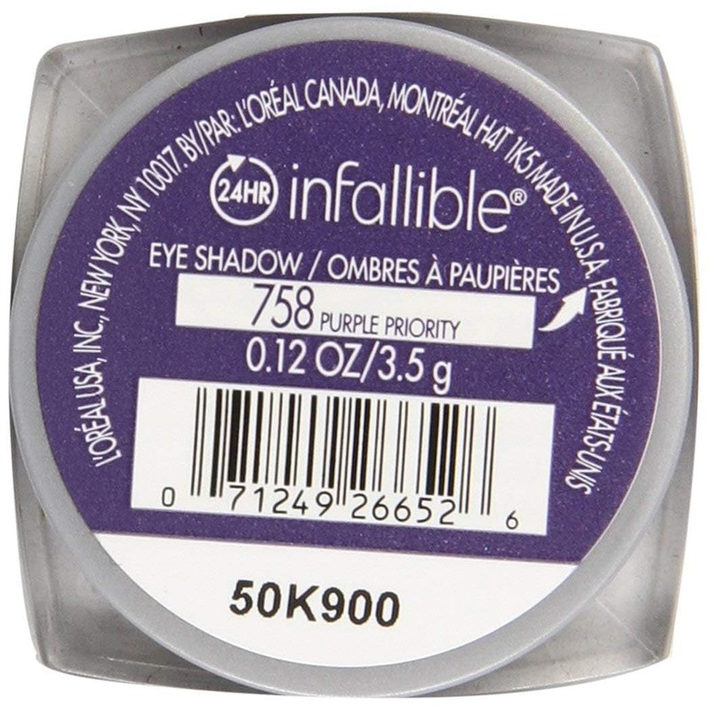 L'Oréal Paris Infallible 24HR Shadow, Purple Priority, 0.12 oz.