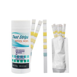 HaoTrade 50 Pcs 6 in 1 Hot Tub Test Strips, Water Testing Strips for Drinking Water, Aquarium, Fish Tank, Spa, Swimming Pool Water Test Strips for Hardness, Chlorine, Bromine, Acidity, Alkalinity, PH