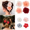 Xbessc 8 Stück Haarklammer Blume Mehrfarbig Blumenhaarklammern Pfingstrose Kamelie Haarclips
