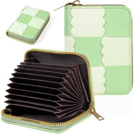 EcoVision Credit Card Holder RFID Card Case Wallet, Small Accordion Zipper Card Case Holder, Card Organizer Case for Women Men