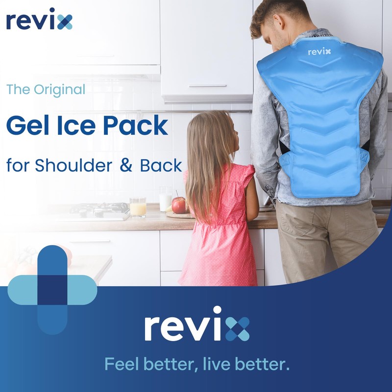 REVIX Large Ice Pack for Shoulder and Back with Straps,