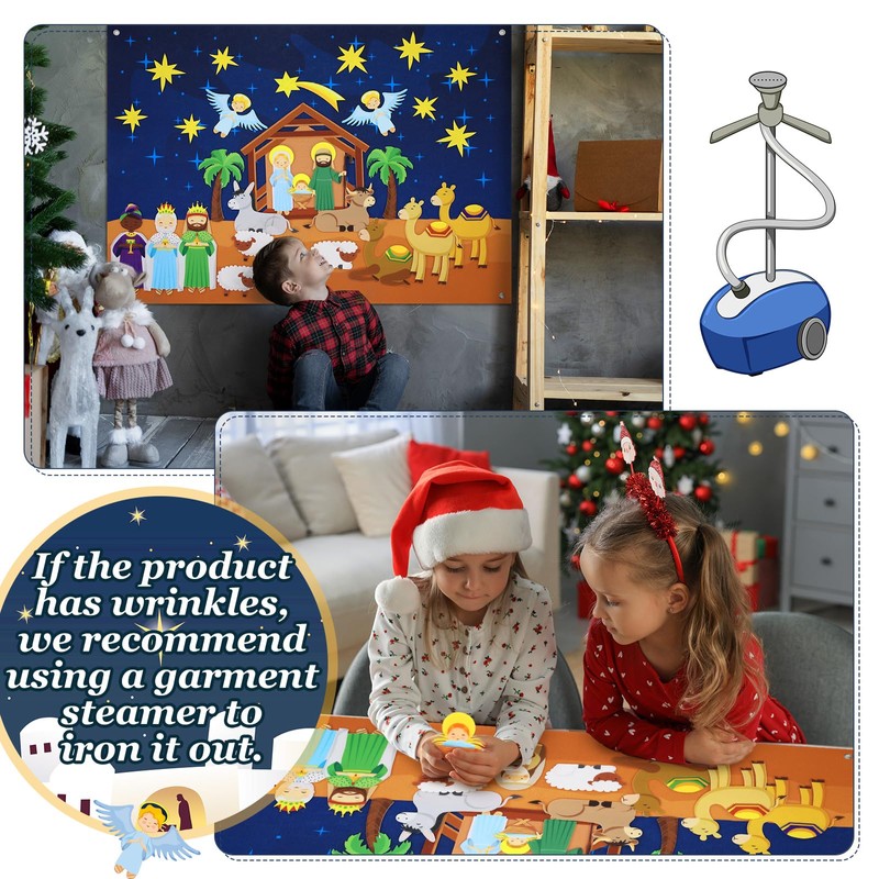 Batiyeer 31 Pcs Nativity Felt Set for Toddlers Kids Birth