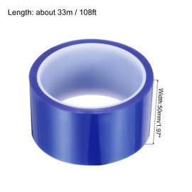 uxcell Blue Heat Tape, 1 Roll 50mmx33m 108ft High Temperature Heat Resistant Tape for Sublimation,Heat Vinyl Press,Heat Transfer, Circuit Board, No Residue