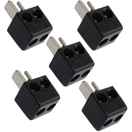 AERZETIX - C43778 - Set of 5-2 pin DIN plug - 2 pin plug - mounting with screw terminals - colour black - for loudspeaker/housing