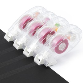 M&G 4 Pack Double Sided Tape Roller for Crafts, 0.33in x 26.25FT Adhesive Glue Runner Scrapbooking Supplies Journaling Office Teacher Supplies