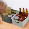 Rinboat Muti-Colour Rectangle Plastic Weave Storage Shelf Baskets, Pack of
