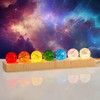 Ornalrist 7 Chakra Crystal Ball Ice Cracks Spheres with Wooden