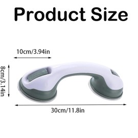 Grab Bars for the Suction Bath, 2 Pieces Non-Slip Handle with Suction Cup, Shower Handle, Mobile Grab Rail with Suction Cup, for Bathroom, Children and Elderly People (Grey Green)