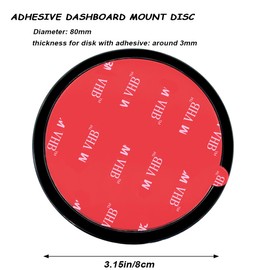 2er-Pack 80 mm Selbstklebende Armaturenbrettpad-Montagescheibe, 3,15 "Universal-Saugnapf-Montagescheibe für Saugnapf-Telefonhalterhalterung Garmin GPS Magellan Navi Dashcam Halterung Ständer Stick