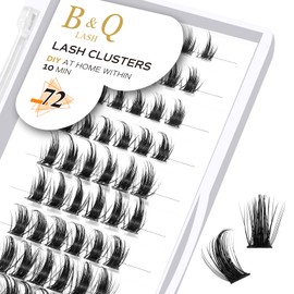 Lash Clusters D Curl 14mm 72 Clusters Lashes B&Q LASH Eyelash Clusters C D Curl Individual Lashes Volume DIY Lash Extensions at Home (B38,D-14mm)