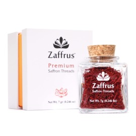 Zaffrus - Premium All Red Saffron Threads For Cooking Saffron Rice, Risotto, Paella, Desserts, Tea and Golden Milk (7 grams / .246 oz)
