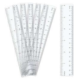 6 Pack Clear Ruler,15cm/6-inch Clear Plastic Ruler, Shatterproof Rulers,Thick Plastic Ruler Set, Suitable for Teaching Rulers in Student School Offices