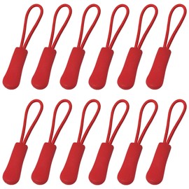 20 Pcs Zipper Pulls, Nylon Cord Extension Zipper Tab Zipper Tags Cord Pulls for Backpacks, Luggage, Jackets, Purses, Handbags (Red)