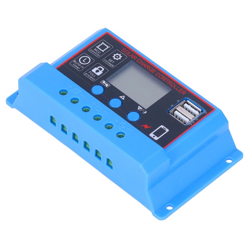 Solar Panel Charge Controller LCD Display PWM Photovoltaic Charging Regulator