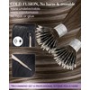 LaaVoo Nano Hair Extensions Human Hair Brown Fading to Ash