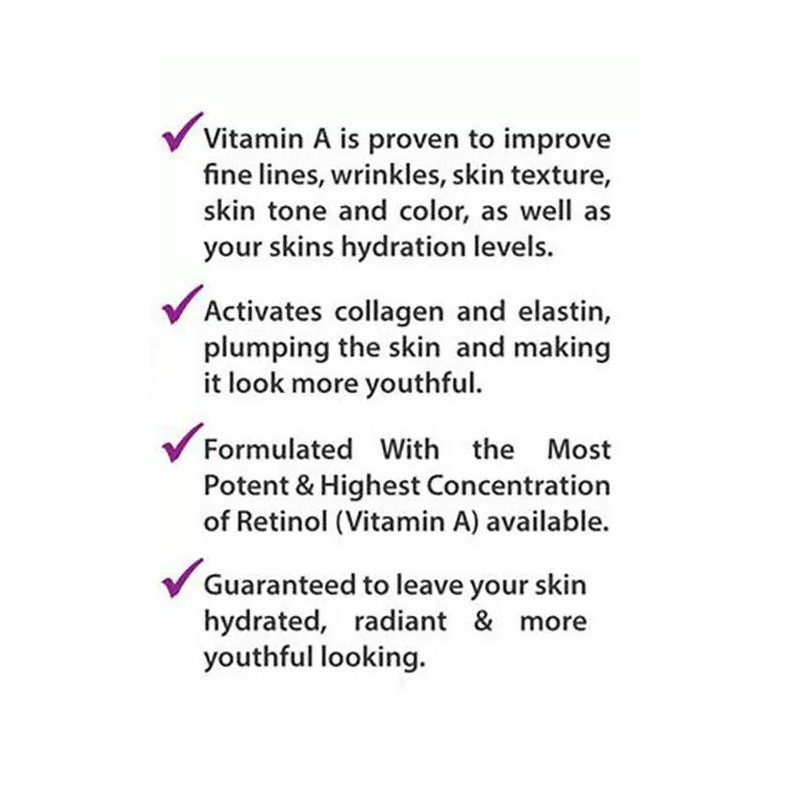 Retinol Serum Moisturizer Night Cream in Hyaluronic Acid-Face Eye Organic