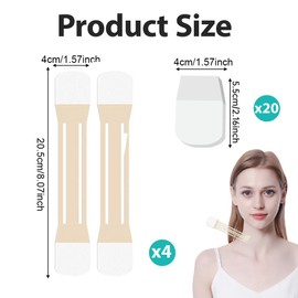 HQRKOTM 4 Pezzi di Patch Per Il Sollevamento Del Collo, Nastri Di Serraggio Della Pelle Del Collo, Adesivi Per Il Sollevamento Del Collo, con 20 Nastri di Ricambio, per Donne e Ragazze, a