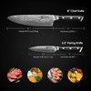 KEEMAKE Damascus Kitchen Knife Set, 2PCS Ultra Sharp 67-Layer Damascus